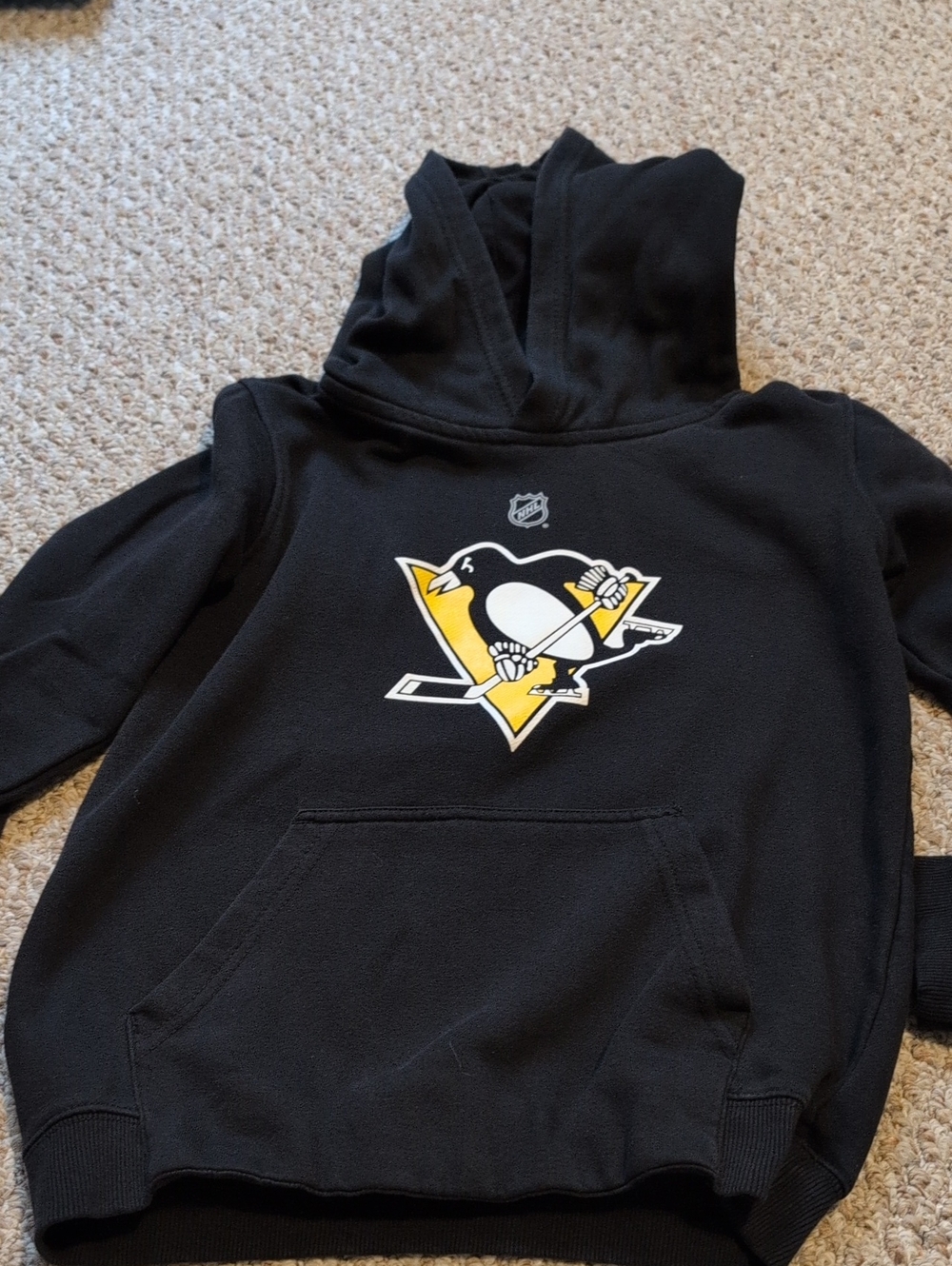 Kids Black Hockey Logo Pullover Hoodie